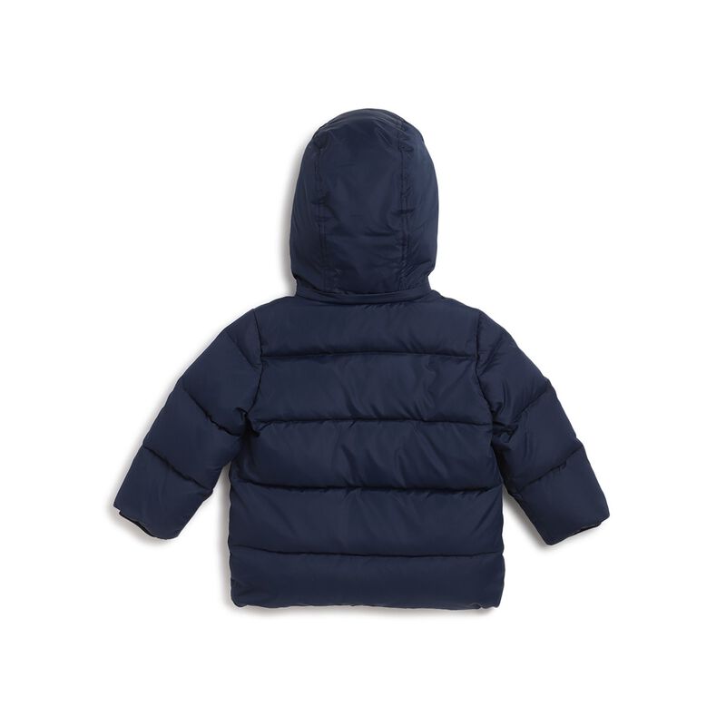 Boys Dark Blue Coat With Detachable Hood image number null
